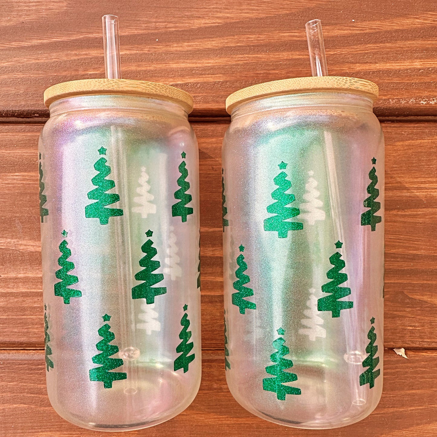 Pine Tree Iced Coffee Glass